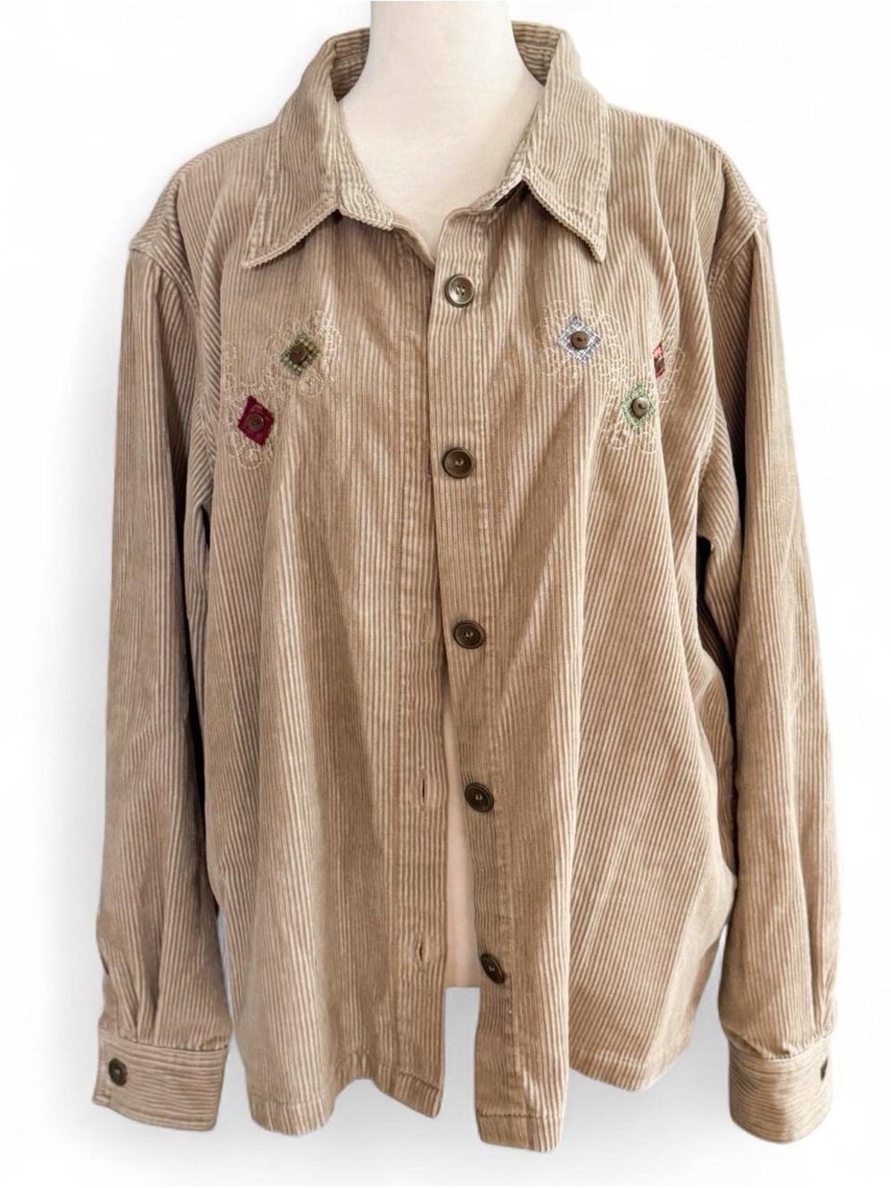 Vintage Decorated Originals Corduroy Button-Down, XXL/Plus